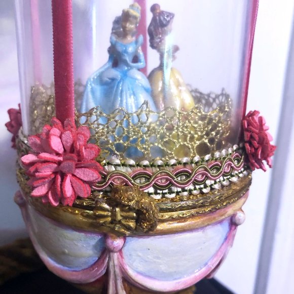 Christmas Artist Altered Disney's Princess Wind-up Music Box Ornament. OOAK! - Picture 10 of 13